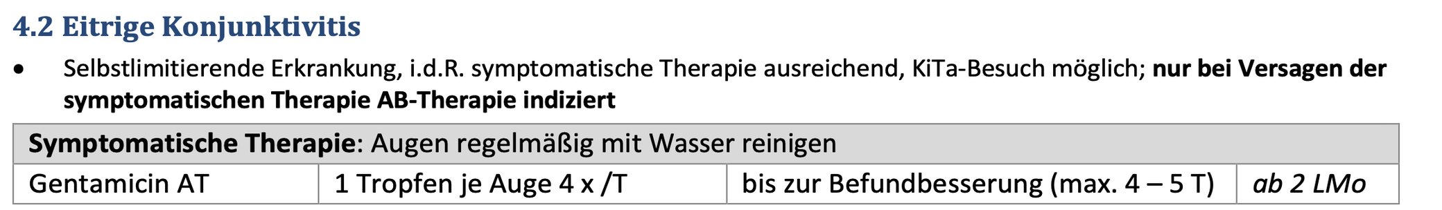 Antibiotische Therapie bei Augentherapie